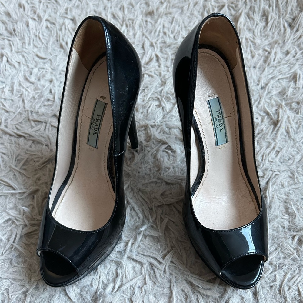 Prada pumps open toe stilettos